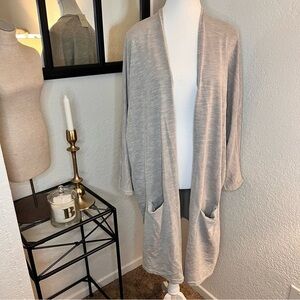 ANTHROPOLOGIE DONNI. Gray Cardigan Rib Sweater OSFA PLUS‎ NWT